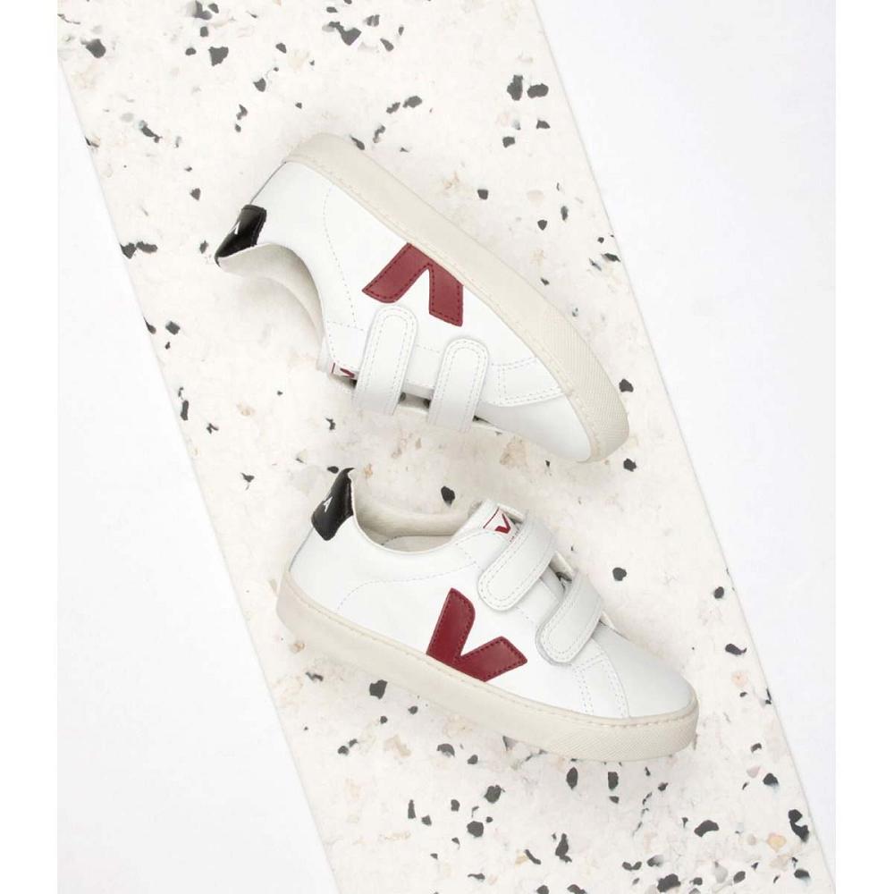 Veja ESPLAR LEATHER Tenisky Detske White/Black/Red | SK 819MQZ